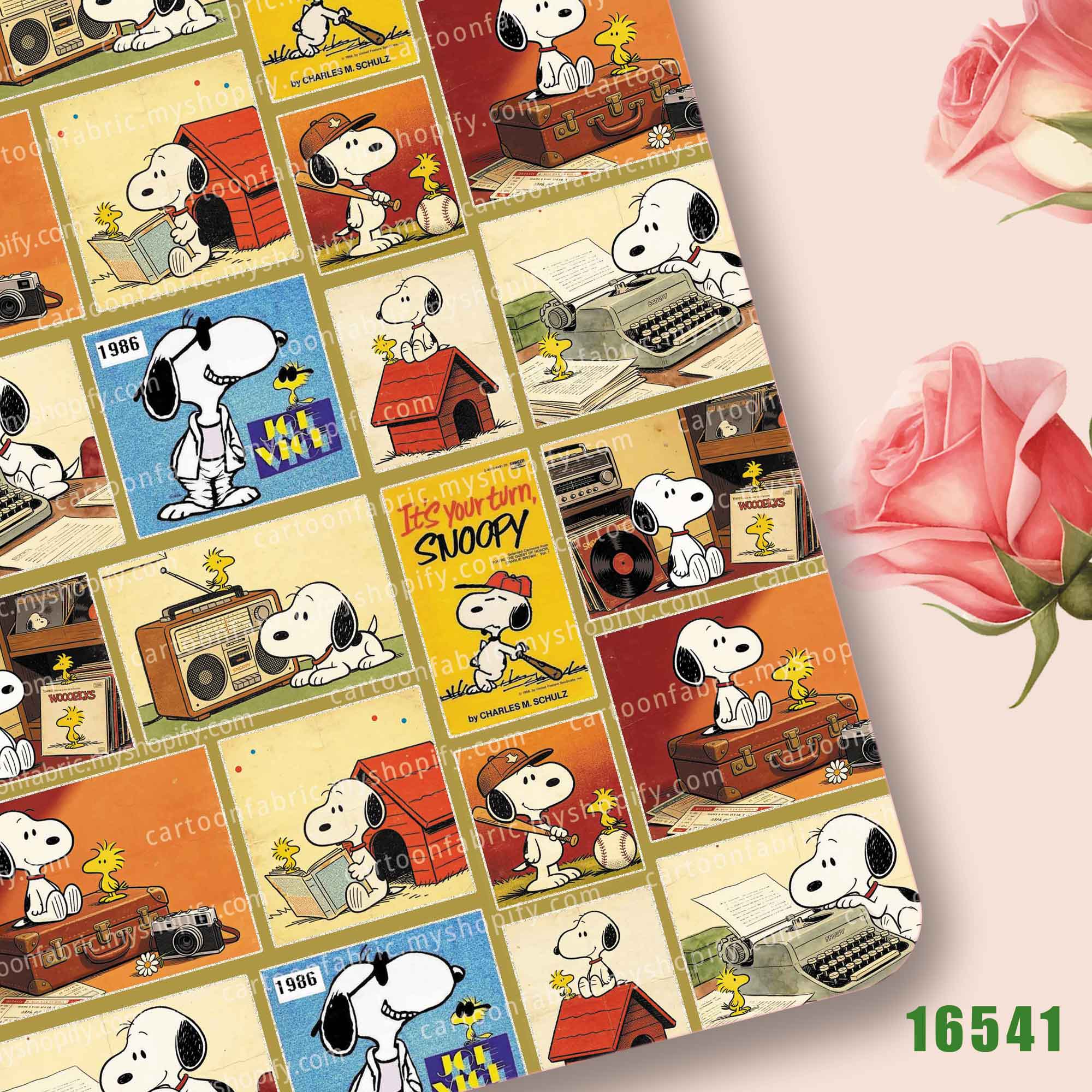 Sewing In Textile - Tessuto TAKARA TOMY Snoopy 140x50CM, Stoffa
