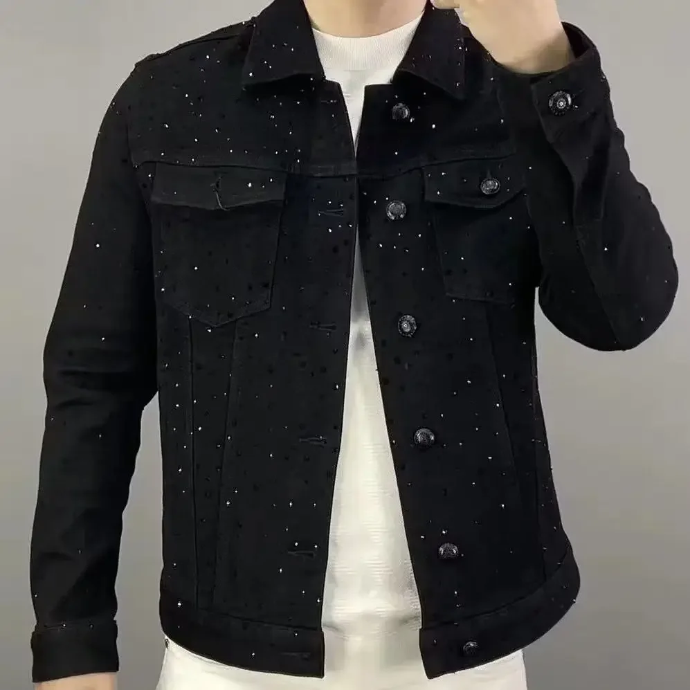 Sewing Jackets - Cappotto jeans da uomo con bottoni