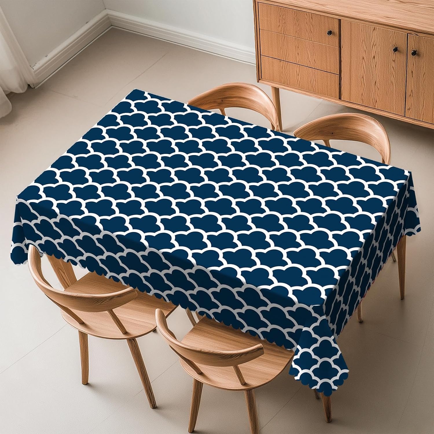 Century Textile & Sewing Supply Hours - Tovaglia Blu Navy con Motivo a