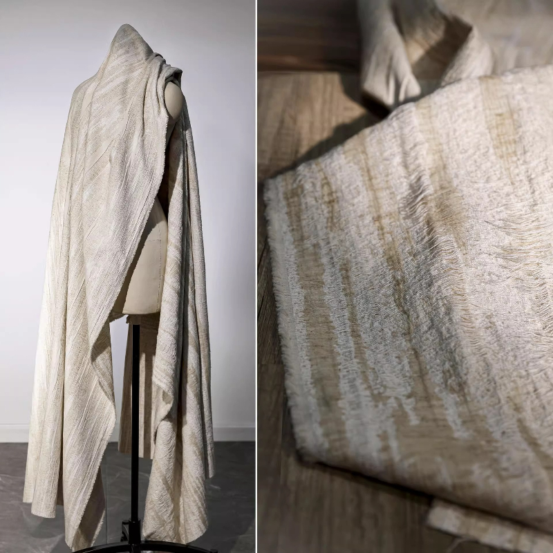 Sewing Recycling - Lino creativo tessuto jacquard riciclato cotone
